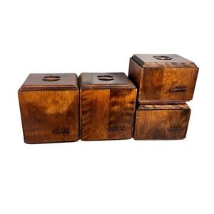 Vintage Baribocraft Wooden Canister Set of 4 Made in Canada